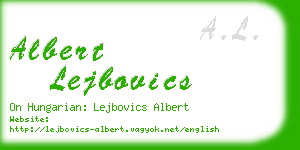 albert lejbovics business card